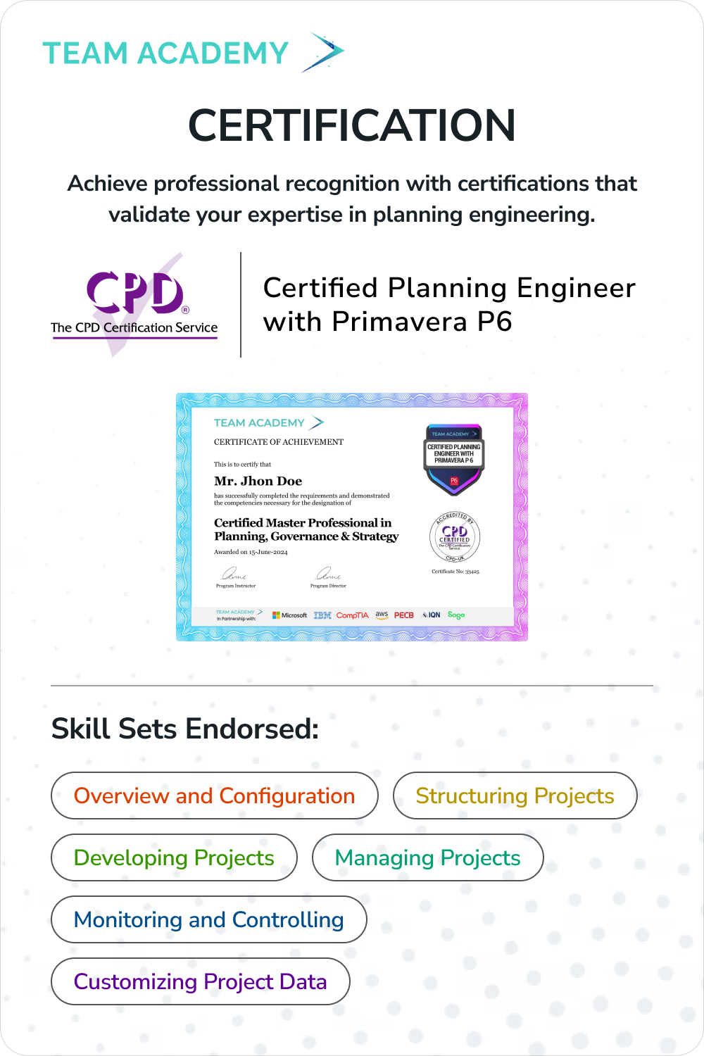 Primavera P6 Project Professional Training and Certification